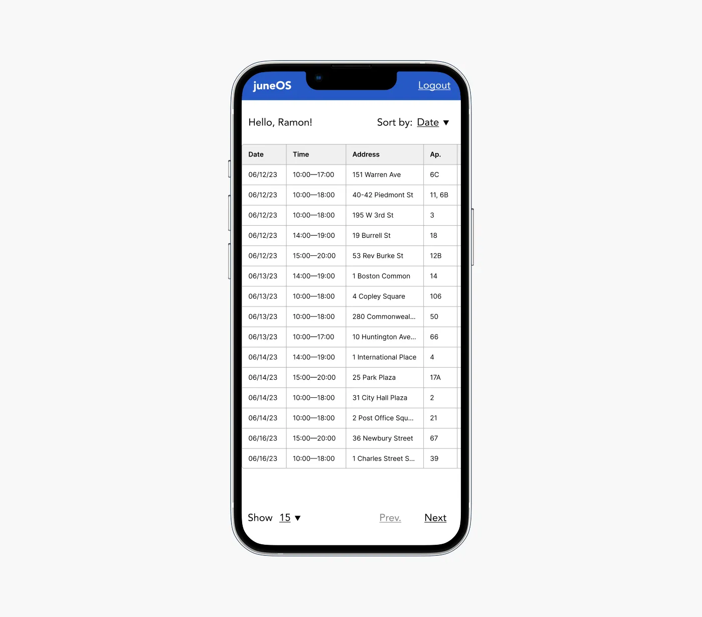 Current solution screenshot